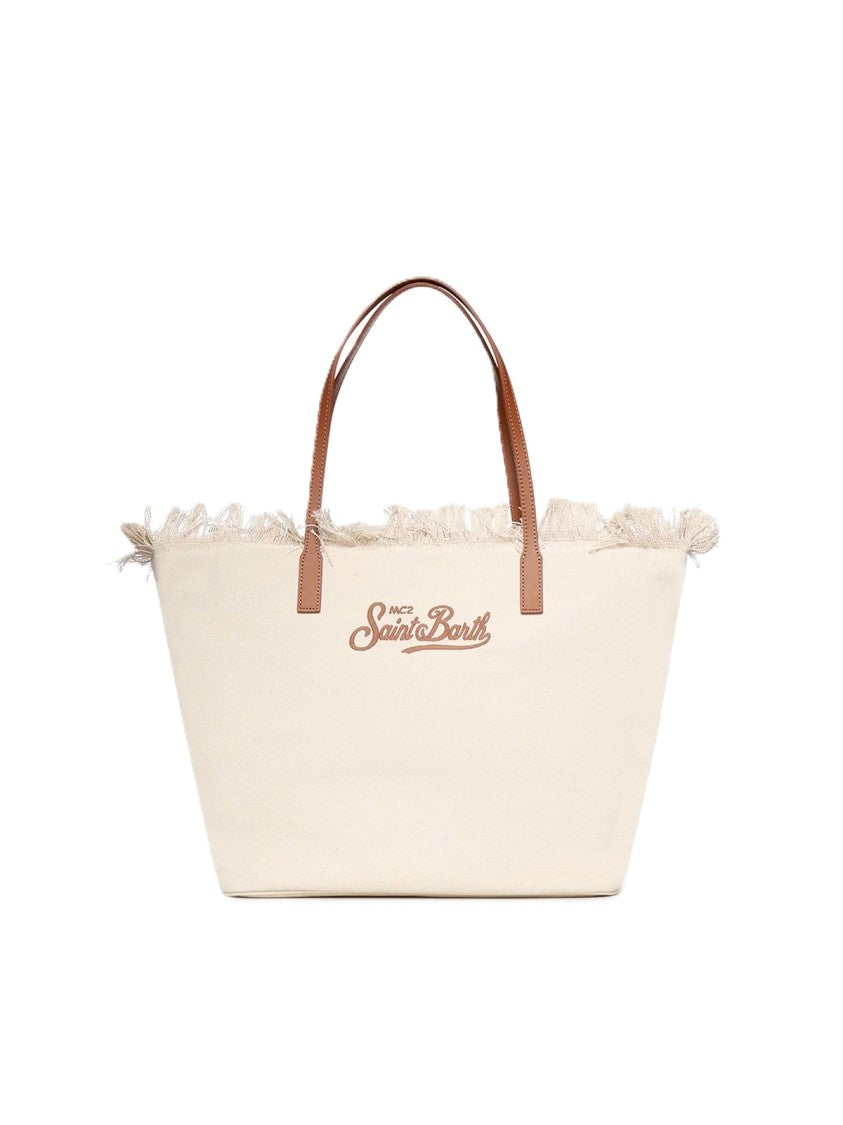 Mc2 Saint Barth Natural Sangallo Fringe City Crossbody Bag