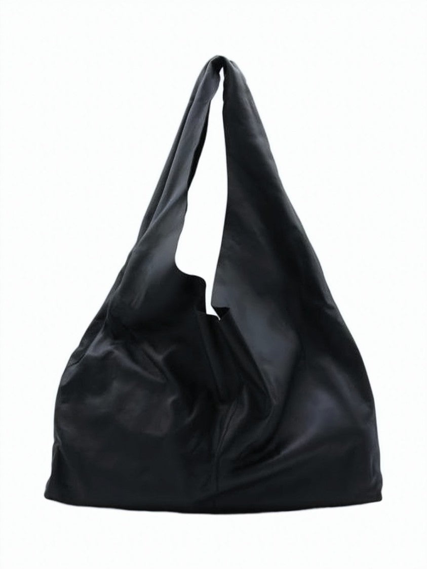 The Row Slouchy Black Leather Shoulder Bag