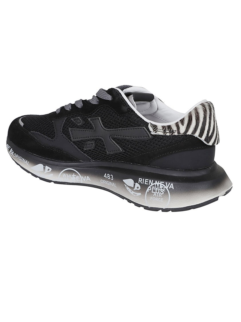 Premiata Low-Top Sneakers With Zebra Print And Premium Leather Accents