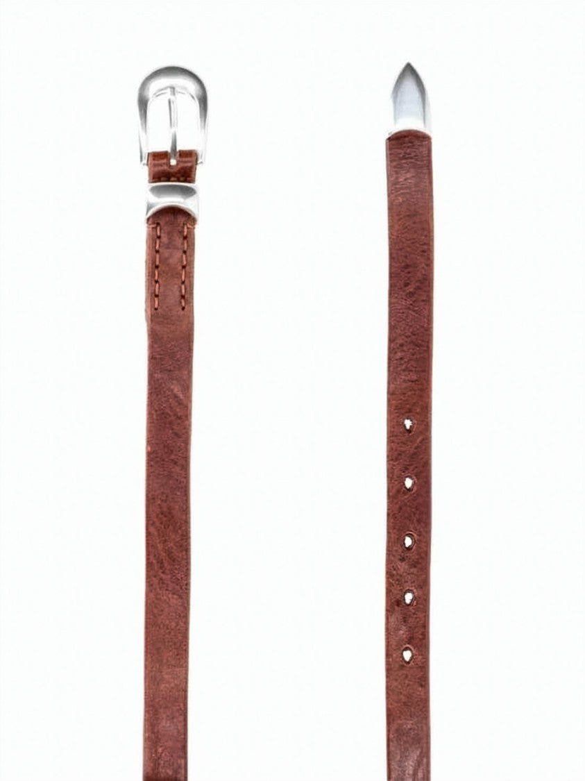 Our Legacy Cognac Cow Leather Belt With Polished Silver-Tone Buckle
