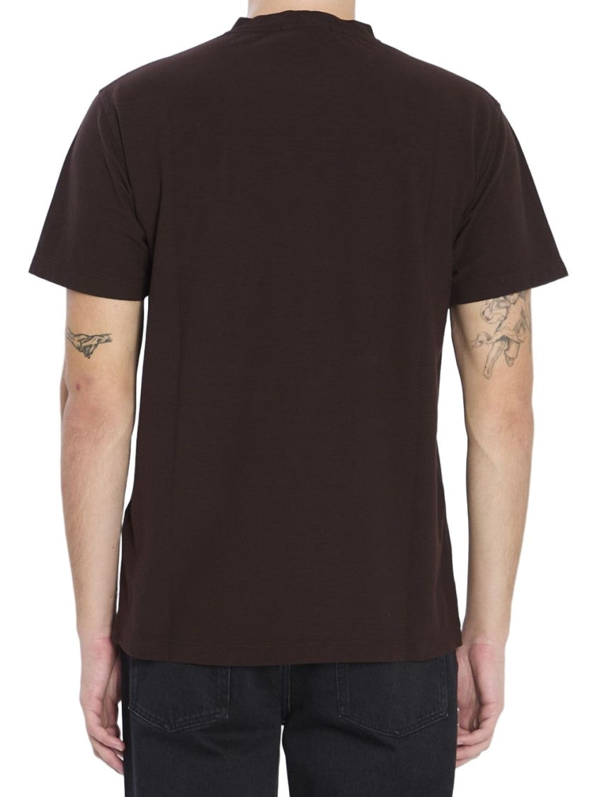 Stone Island Dark Brown Crepe Cotton Jersey T-Shirt