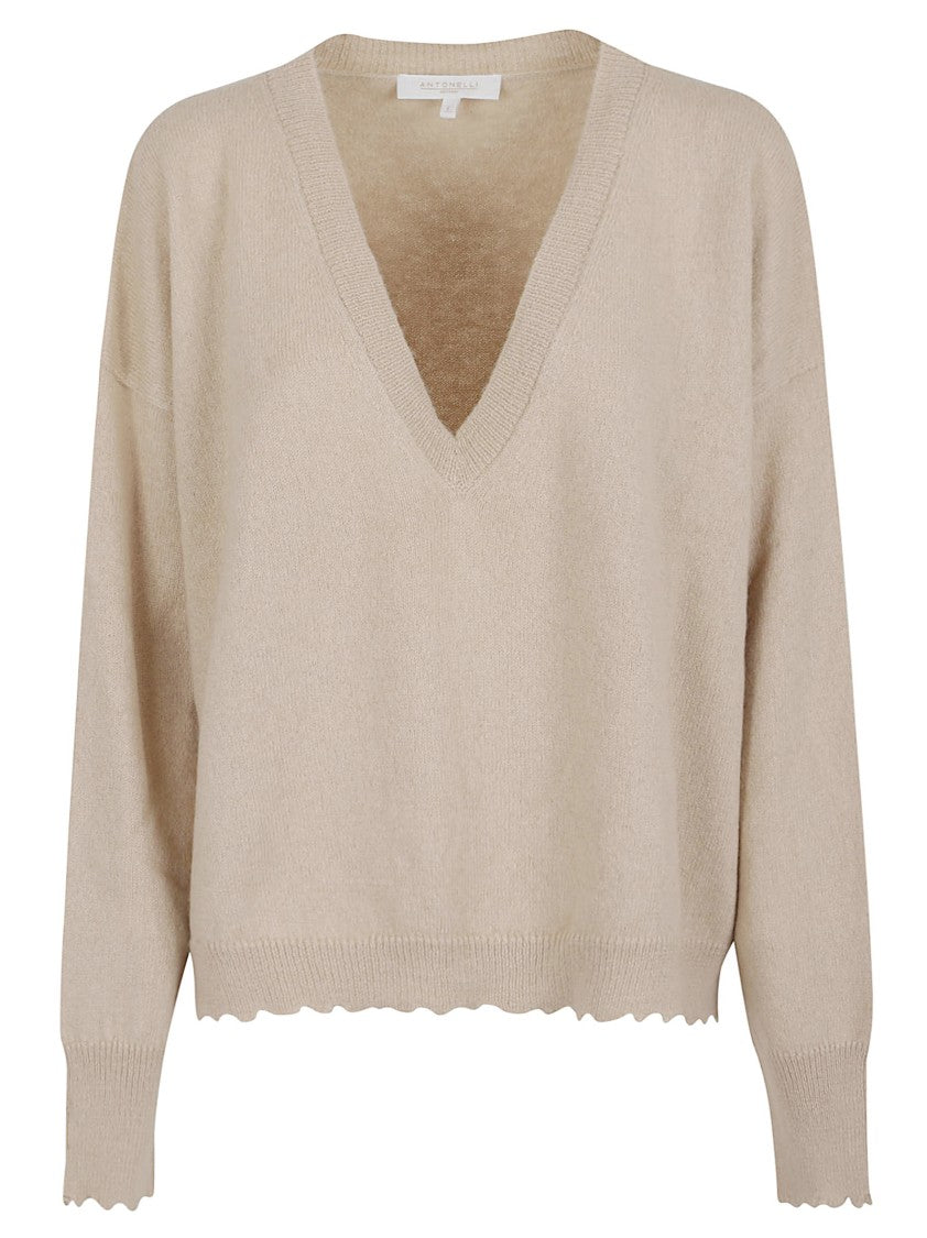 Antonelli V-Neck Alpaca Knit Sweater
