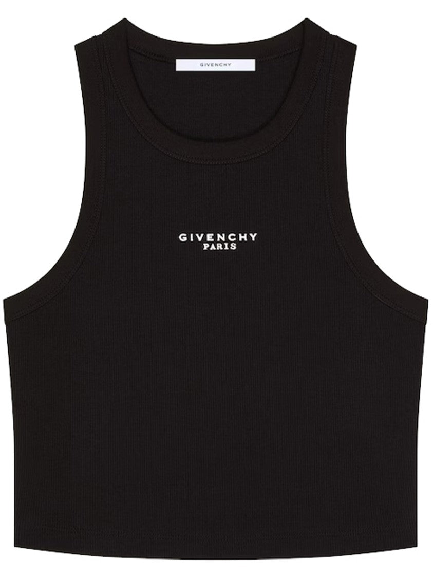 Givenchy Cropped Ribbed Cotton Fitted Tank Top