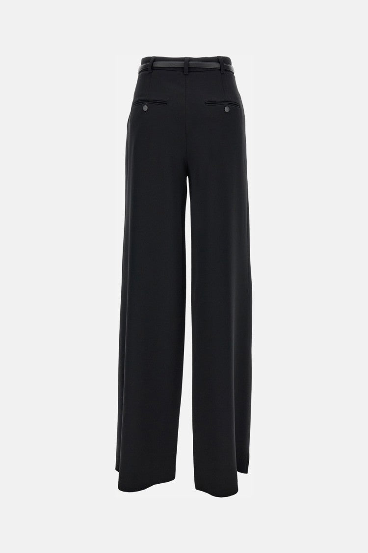 Max Mara Wide Leg Trousers With Leather Belt