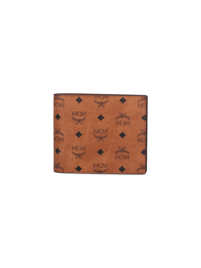 Mcm Bi-Fold Wallet, In Brown Visetos Canvas