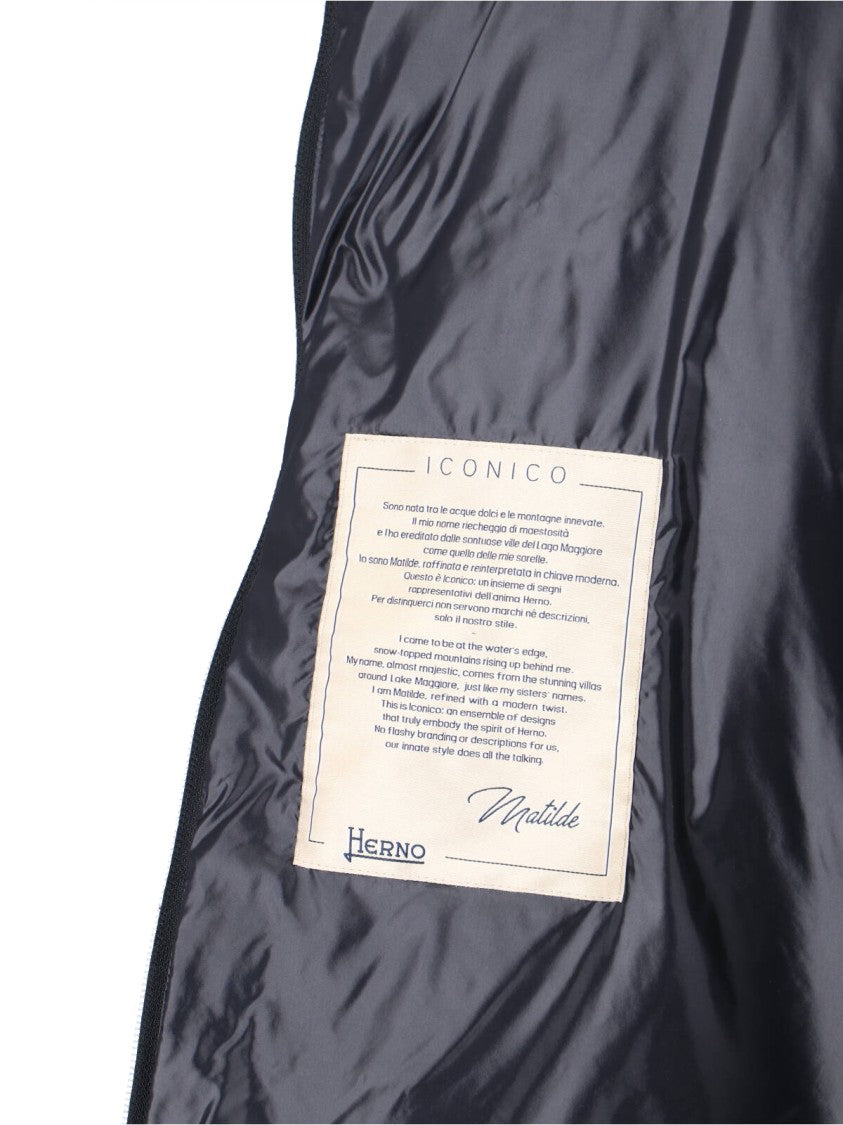 Herno Black Zip-Up Hooded Puffer Jacket