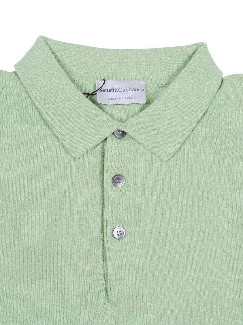 Sette Fili Cashmere Short Sleeve Classic Collar Polo Shirt