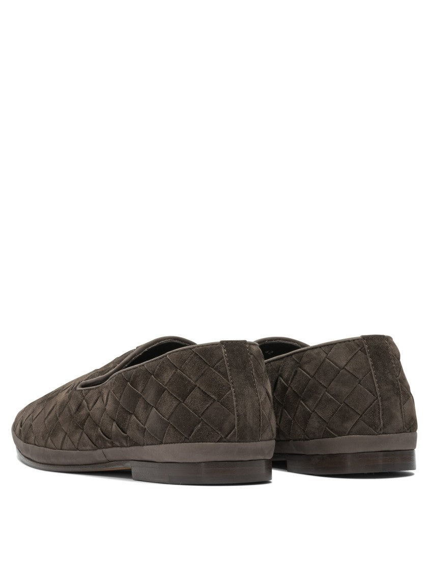 Henderson Baracco Woven Leather Loafers With Pointed Toe