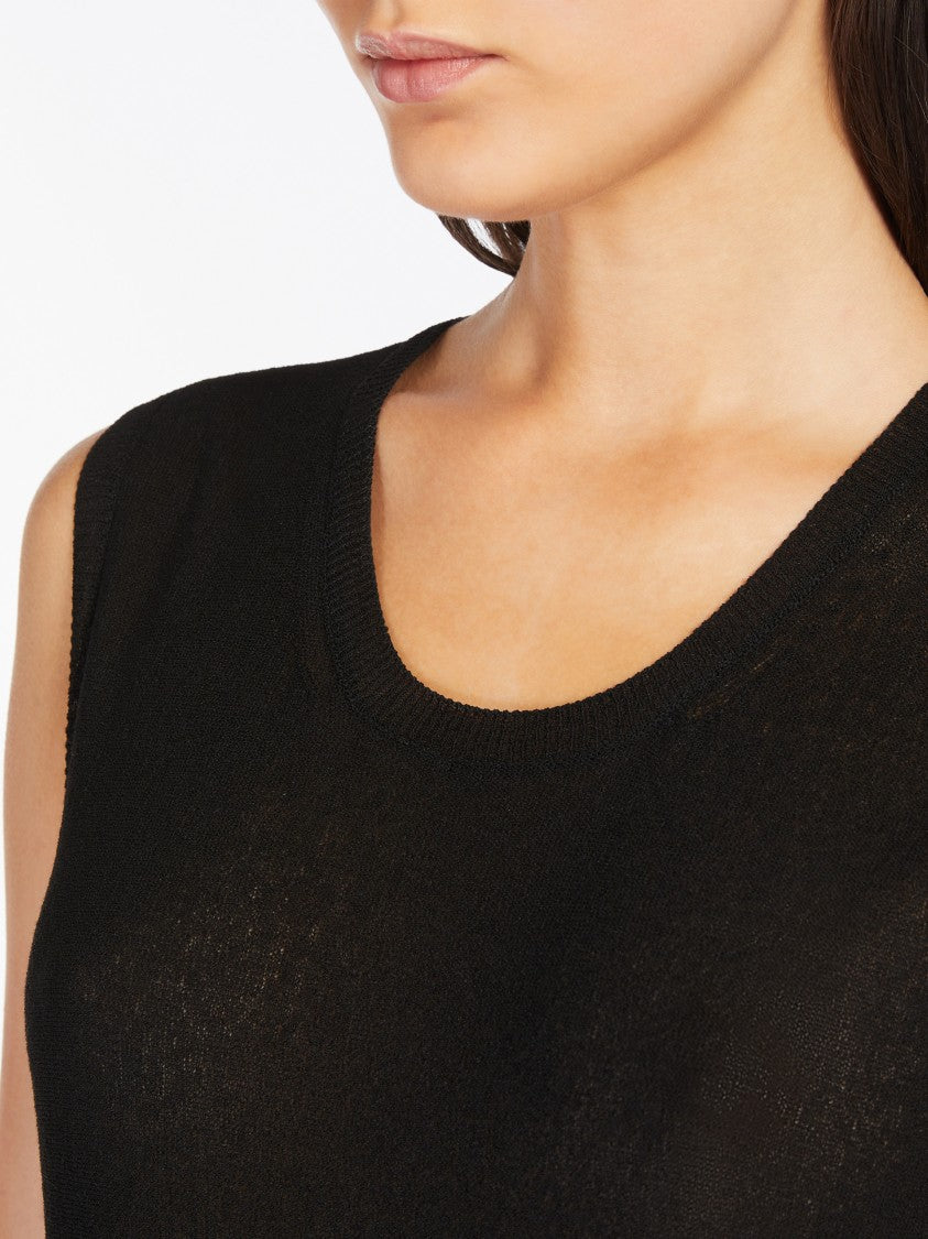 Max Mara Fitted Black Sleeveless Top