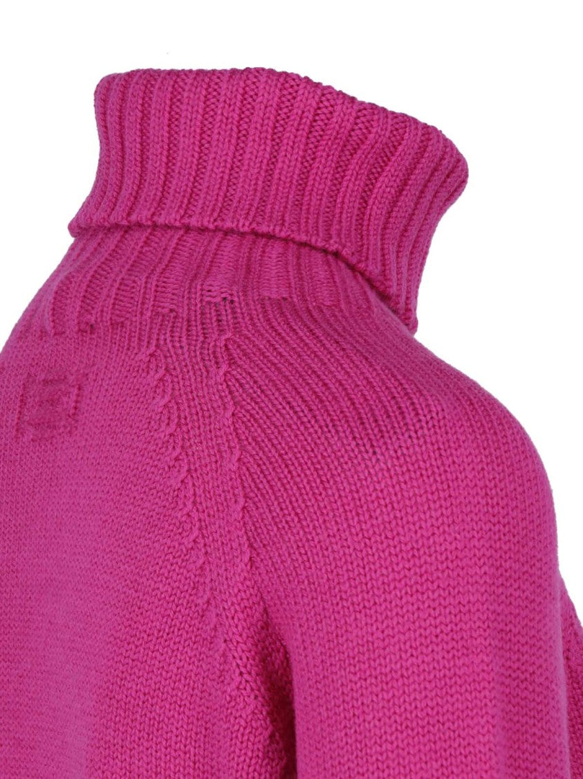Drumohr Purple Merino Wool Turtleneck