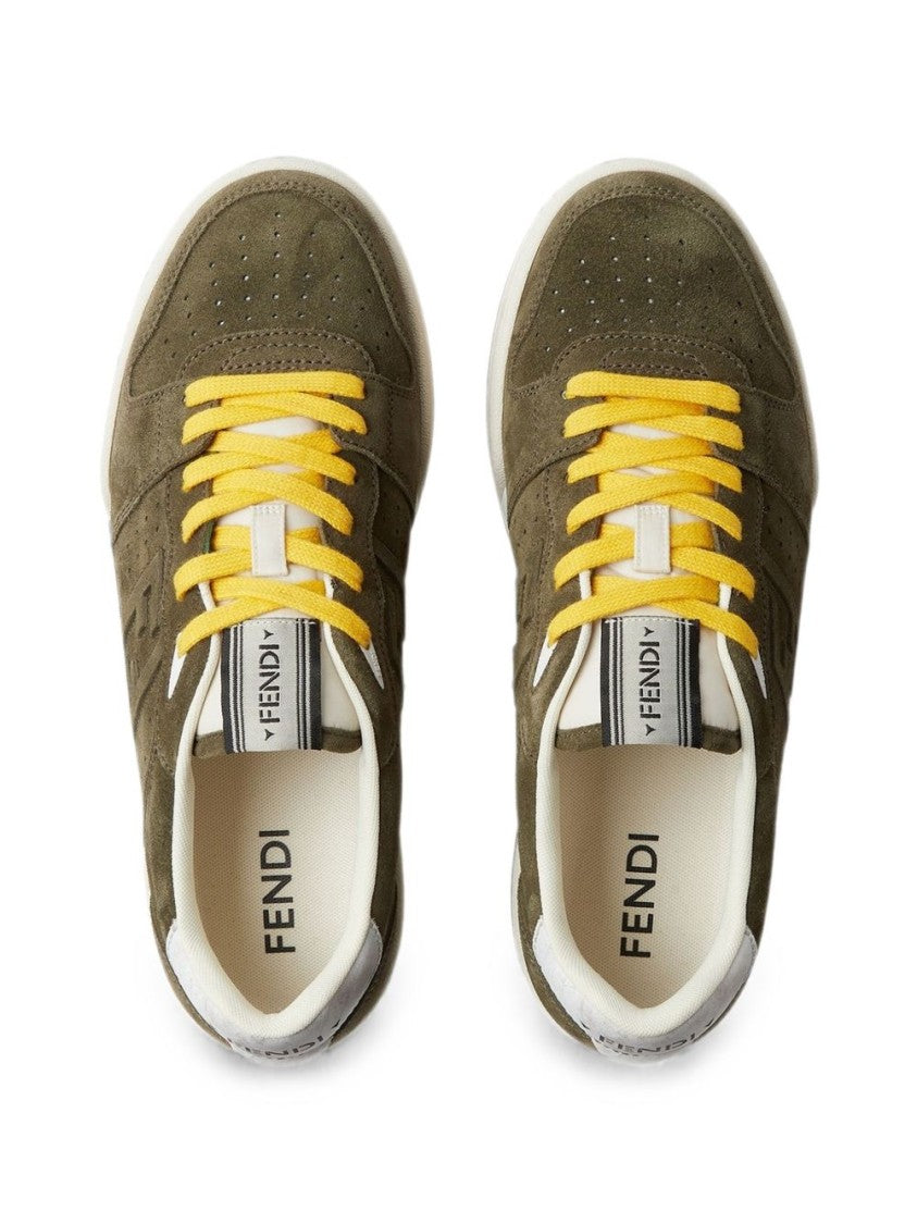 Fendi Brown Match Suede Low-Top Sneakers