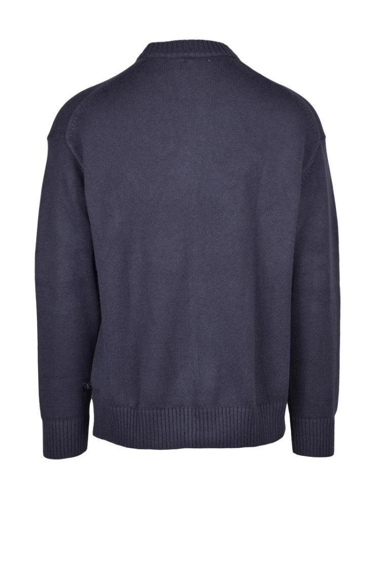 Calvin Klein Jeans Grey Crewneck Cotton-Wool Sweater