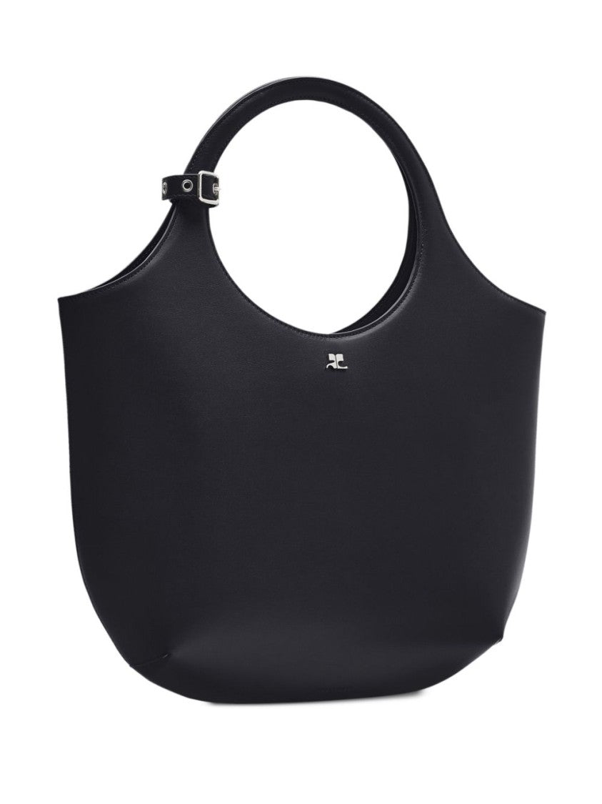 Courrèges Smooth Grain Black Handbag