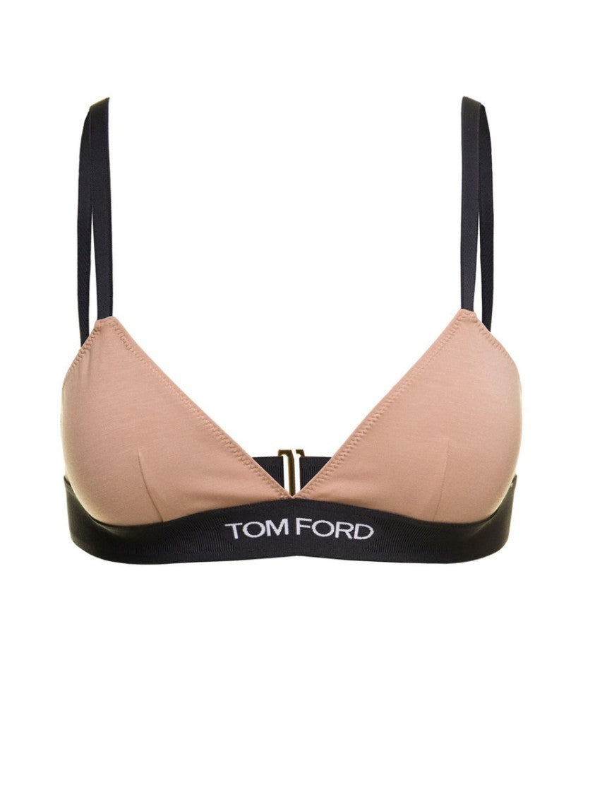 Tom Ford Beige Modal Logo Underband Bra