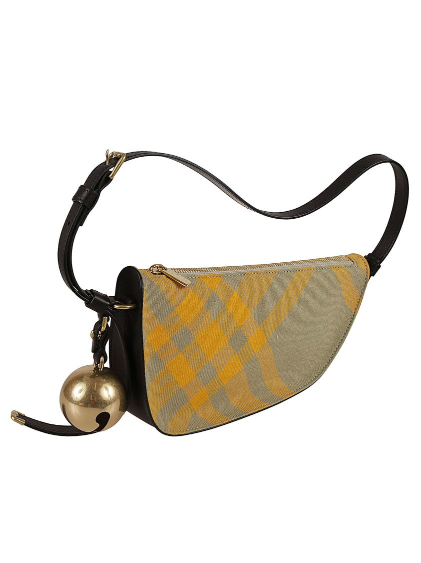 Burberry Asymmetrical Plaid Burberry Bag With Metallic Charm