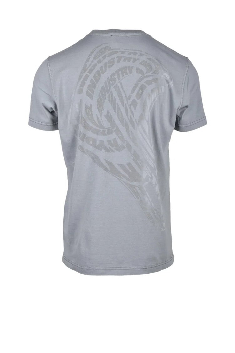 Diesel Grey Graphic Cotton T-Shirt