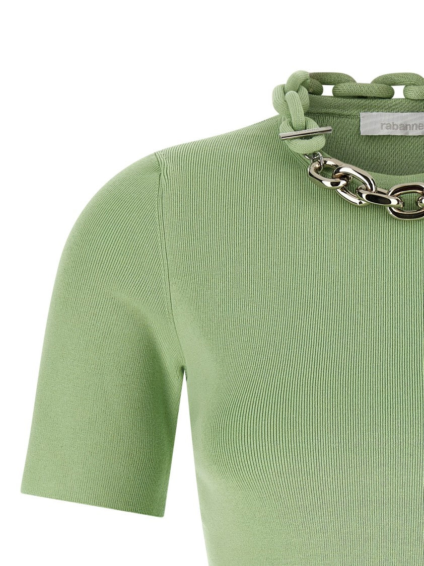 Paco Rabanne Micro Ribbed Cotton T-Shirt