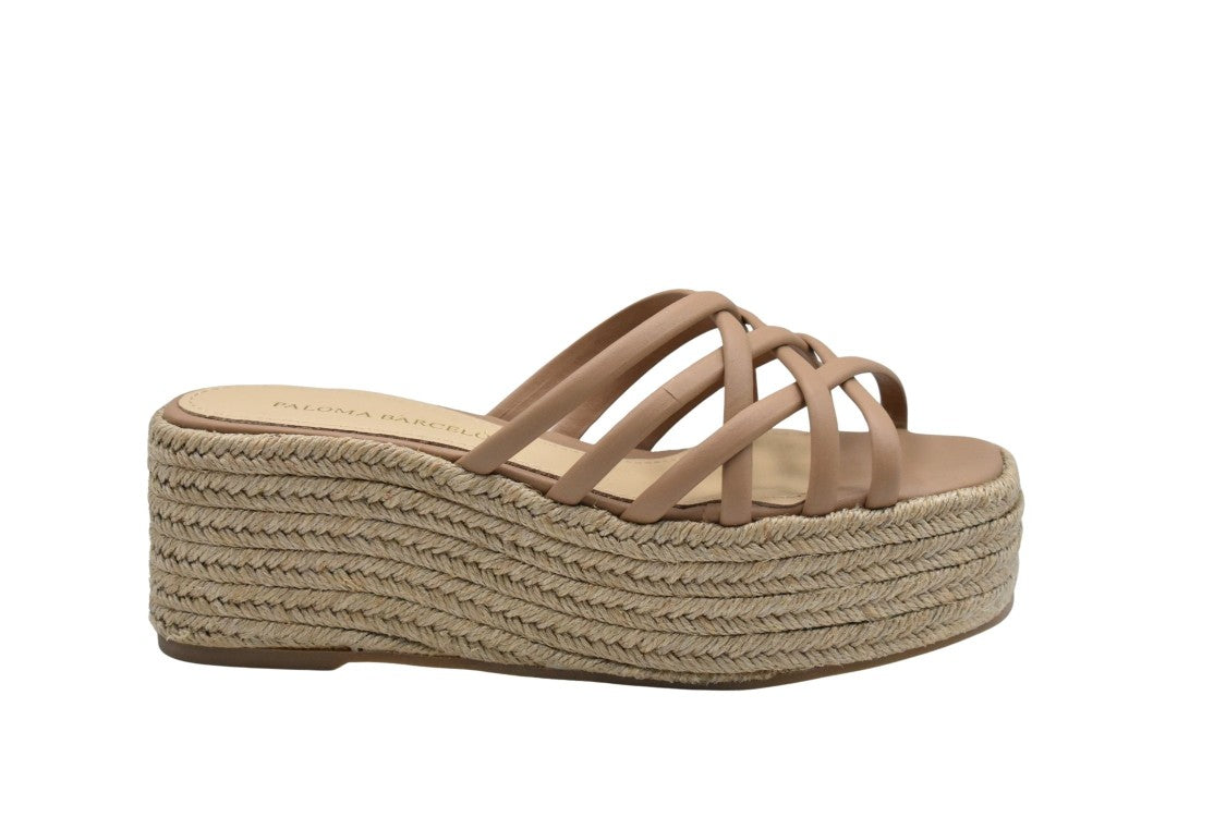 Paloma Barceló Woven Platform Slide Sandals With Strappy Design