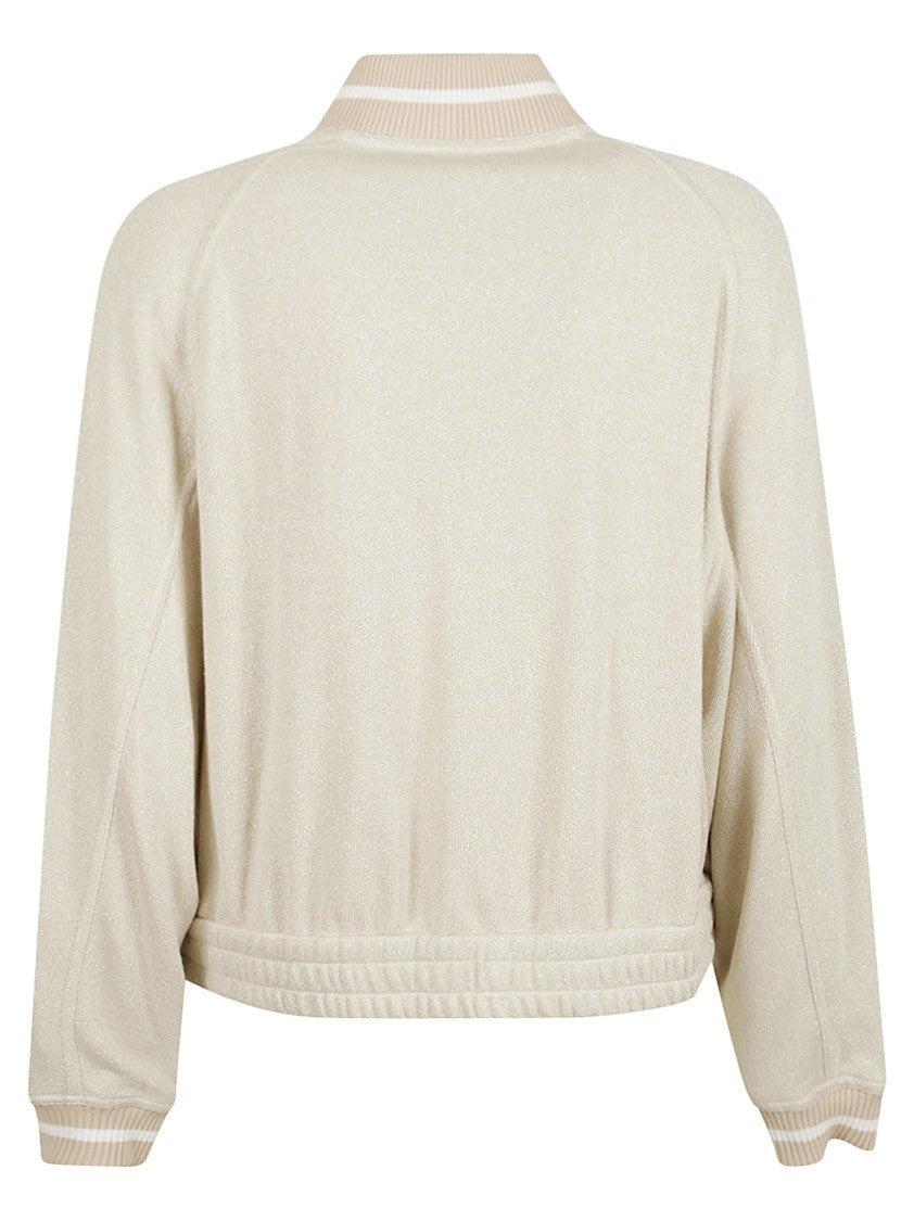 Brunello Cucinelli Embroidered Logo Jacket With Ribbed Cuffs And Functional Pockets