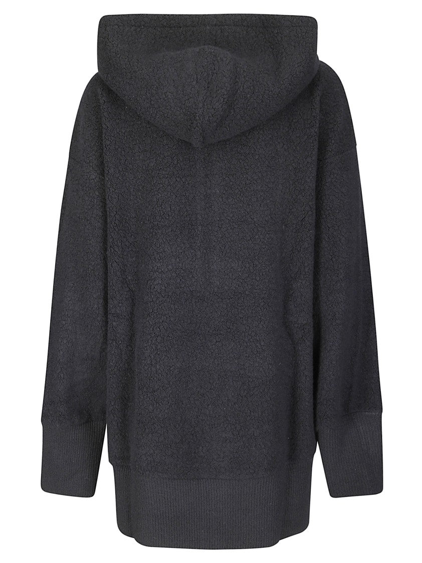 Yohji Yamamoto Asymmetrical Hem Hoodie With Double-Slider Zip And Batwing Sleeves