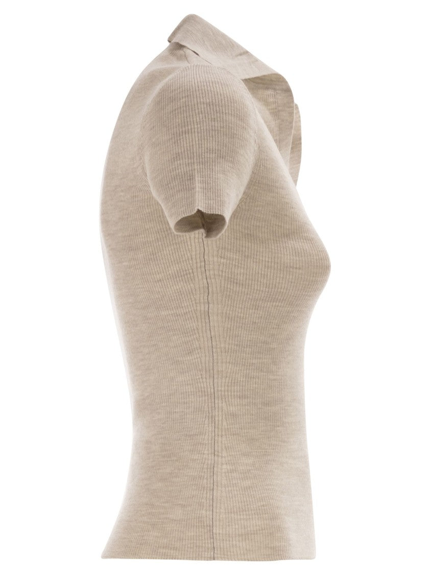 Max Mara Mxmalbero - Ribbed Wool Polo Shirt