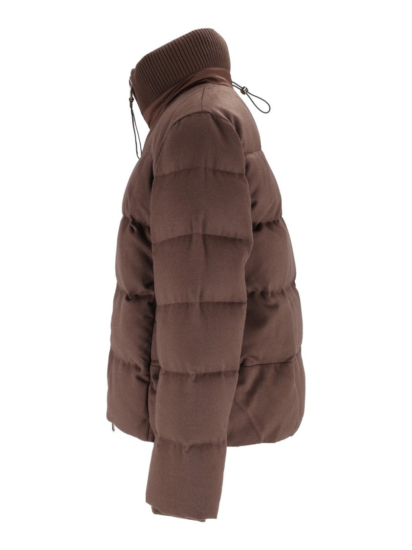 Duno Padded High Ribbed Collar Drawstring Down Jacket