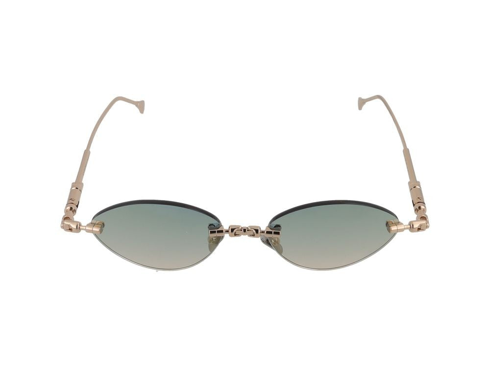 Kuboraum Green Gradient Lens Lightweight Titanium Rimless Sunglasses