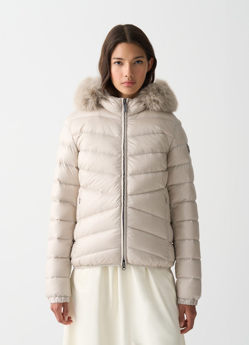 Colmar Originals Quilted Puffer Jacket With Synthetic Fur Trim