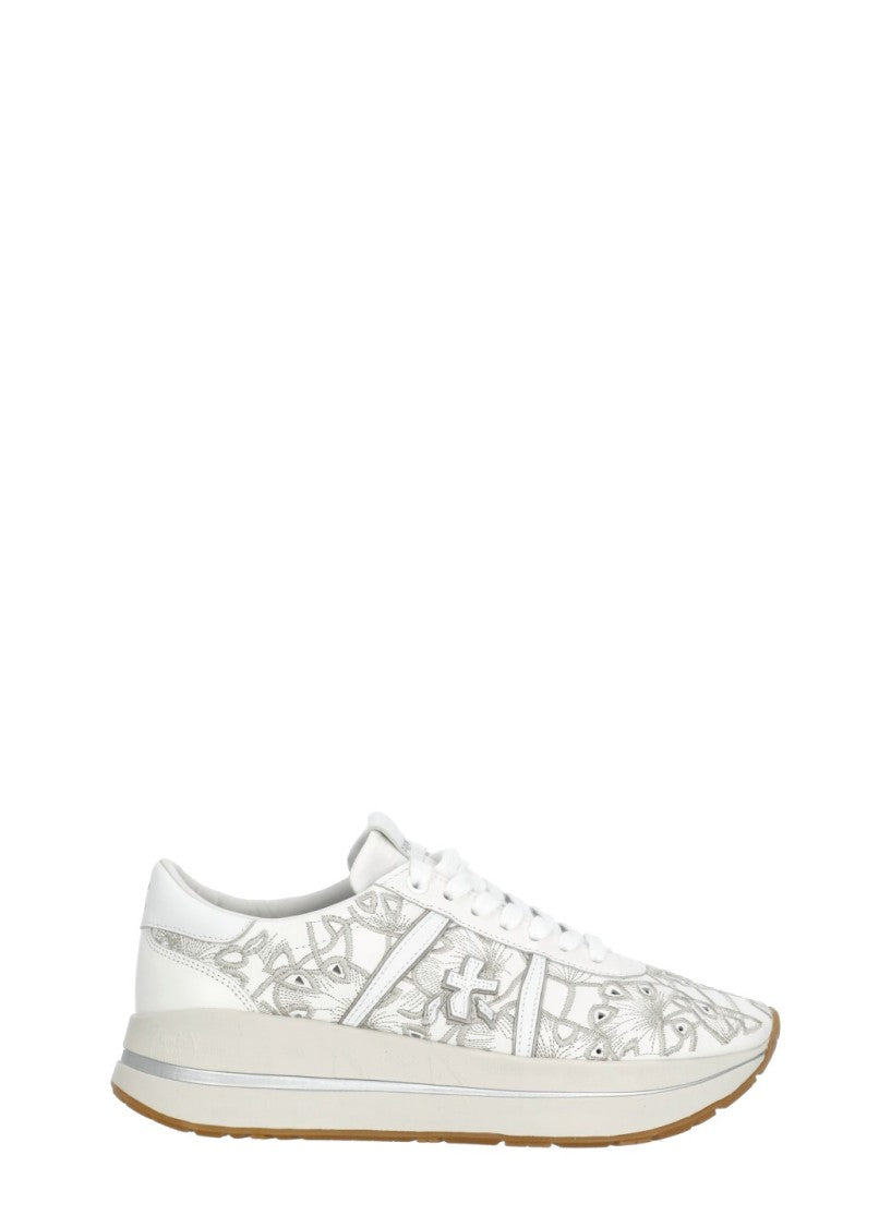 Premiata White Bethcoin 8153 Embroidery Sneakers