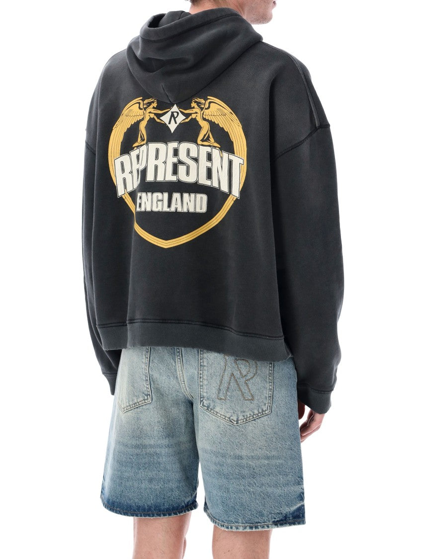 Represent Angel Border Boxy Cracked Hoodie