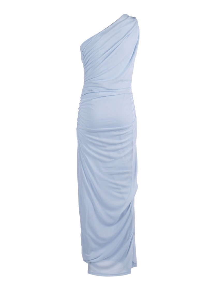 Rotate Blue Plein Air One Shoulder Midi Dress