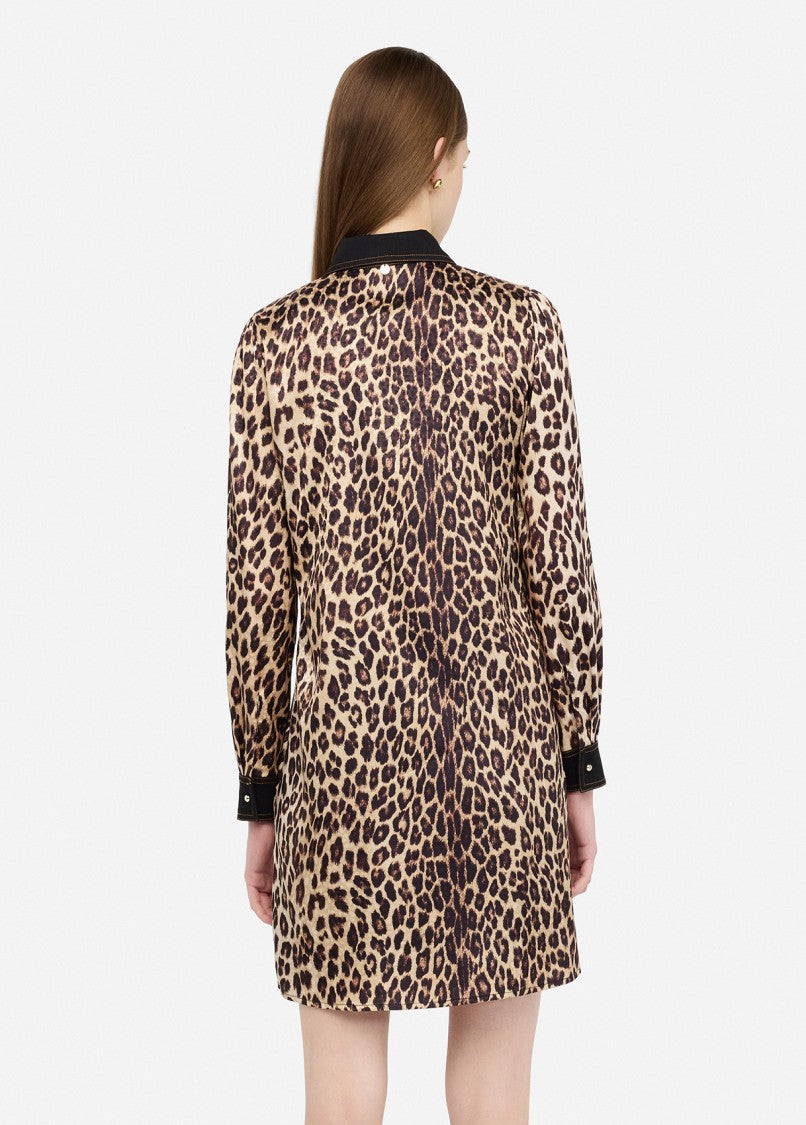 Liu Jo Short Stretch Dress With Animal Print