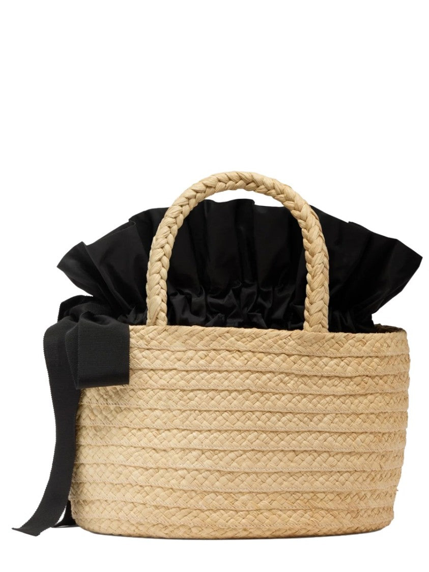 Patou Oval Shape Shimmering Gold Logo Tote Bag