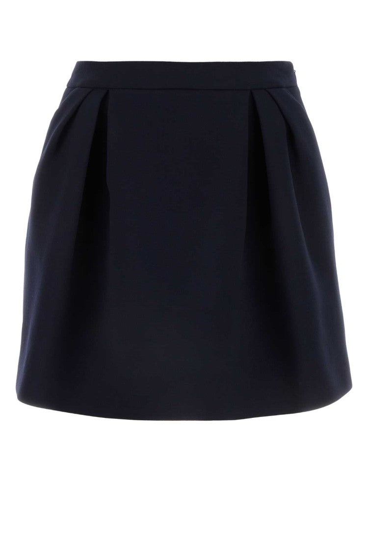 Alessandra Rich Navy Blue Wool Mini Skirt