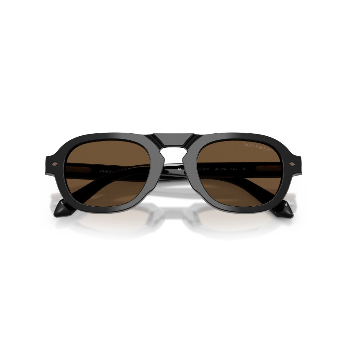 Giorgio Armani 0Ar8244 Bold Black Acetate Sunglasses With Warm Brown Lenses
