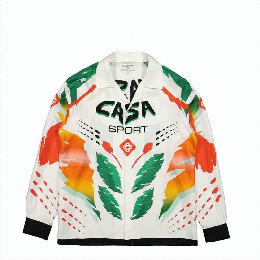Casablanca Long-Sleeve Silk Shirt With Abstract Print