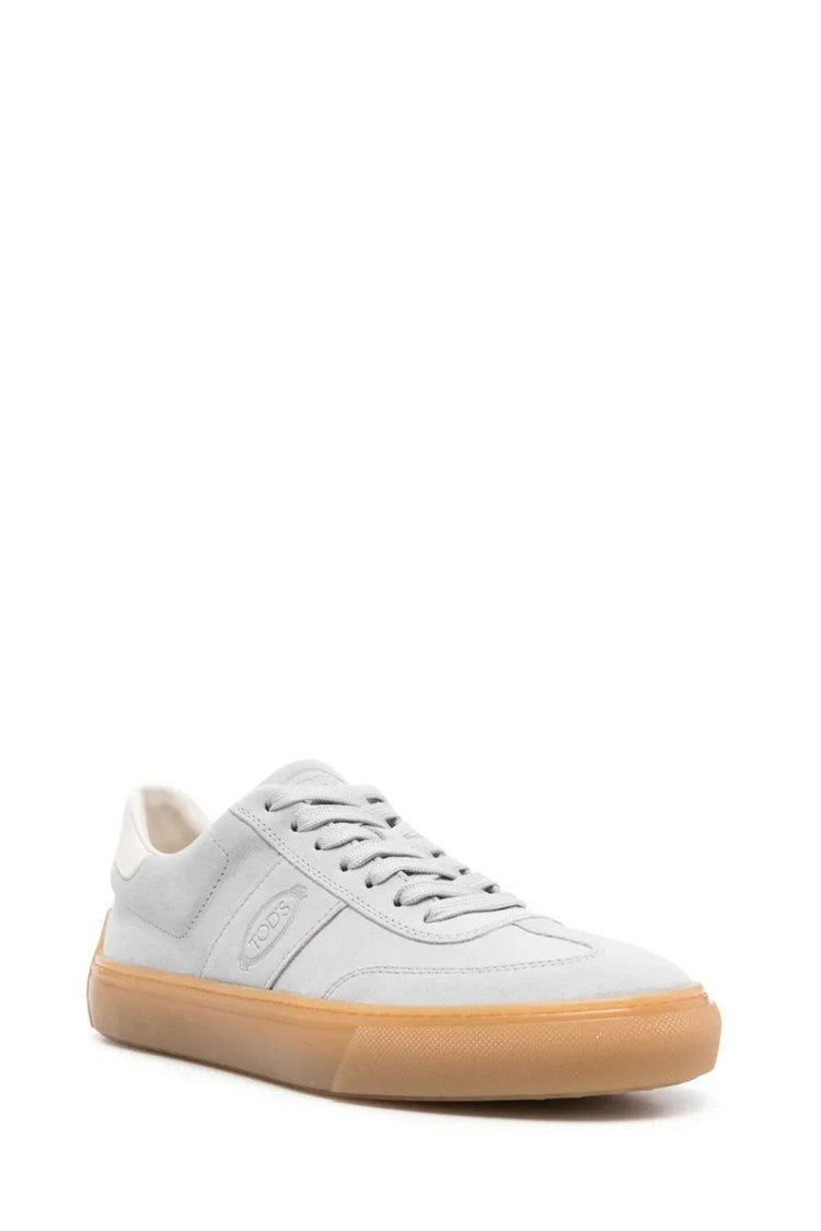 Tod's Beige Heel Tab Translucent Sole Chamois Sneakers
