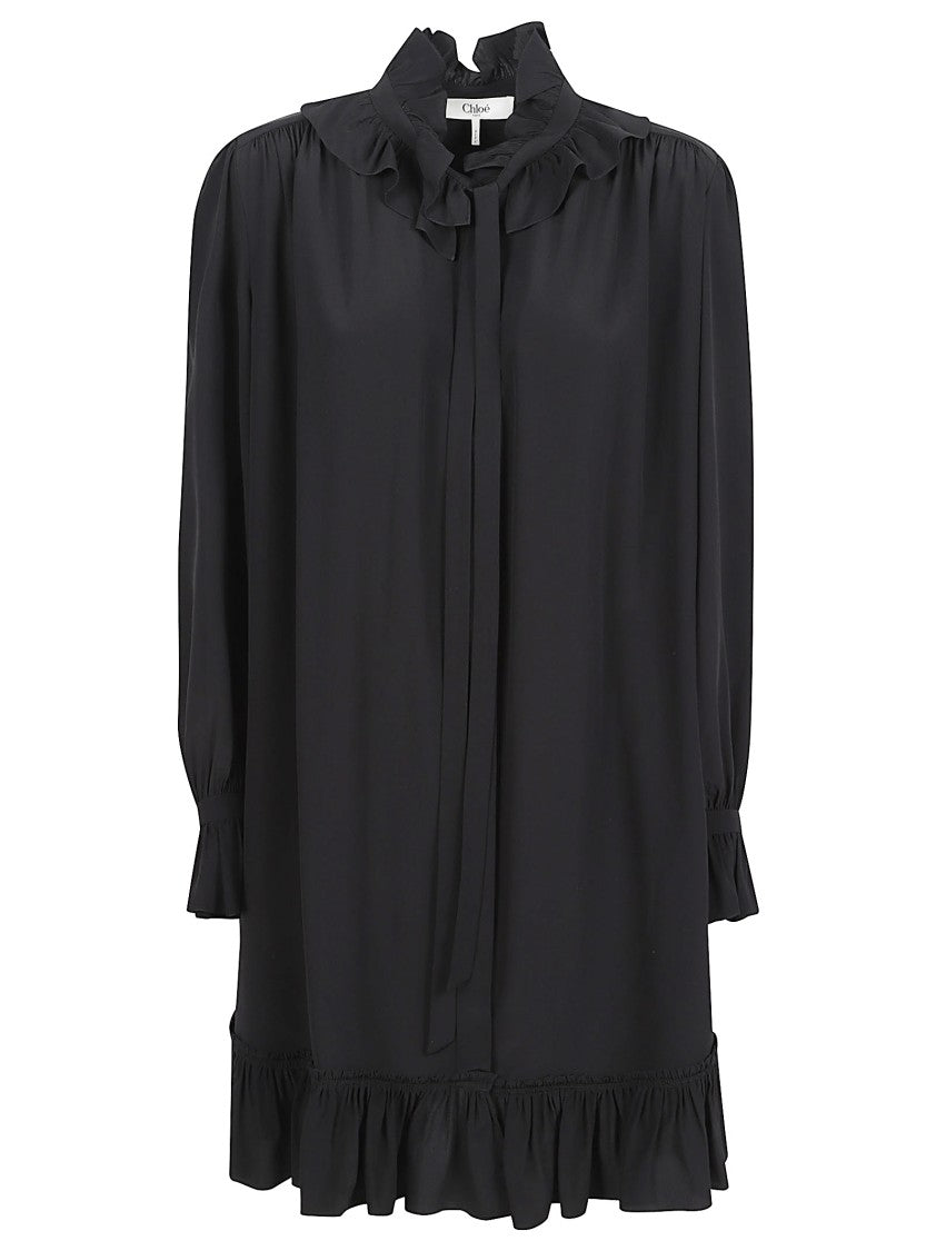 Chloé Organic Silk Crepe De Chine Mini Dress