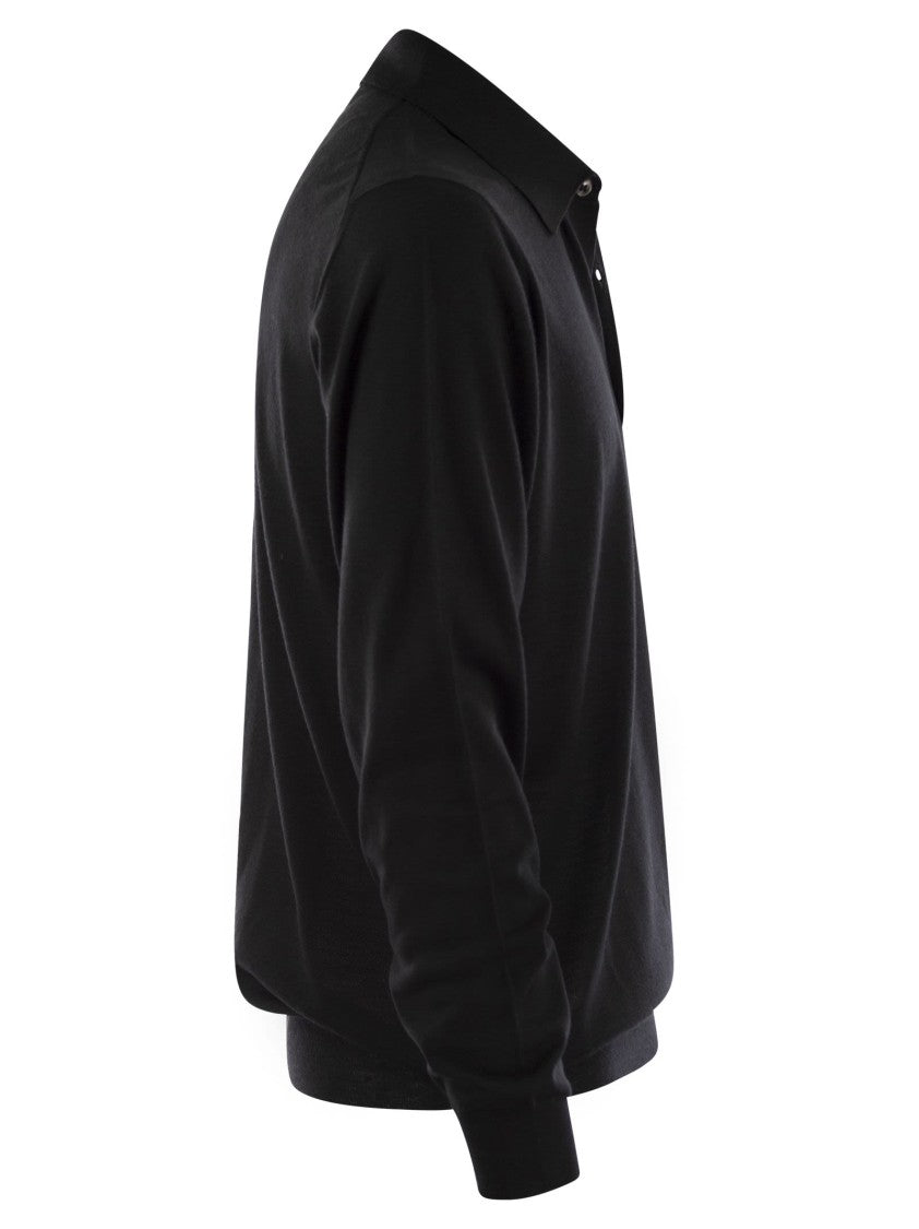 Fedeli Three-Button Virgin Wool Polo Shirt