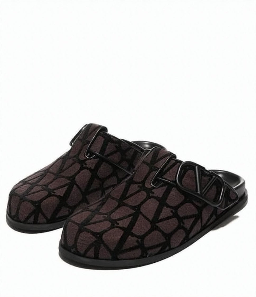 Valentino Garavani Slip-On Mules With Abstract Pattern And Buckle Detail