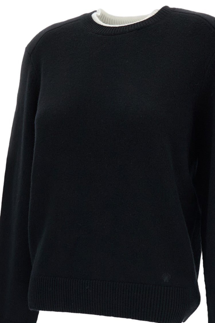 Loulou De Saison Black Ivory Cashmere Otis Sweater