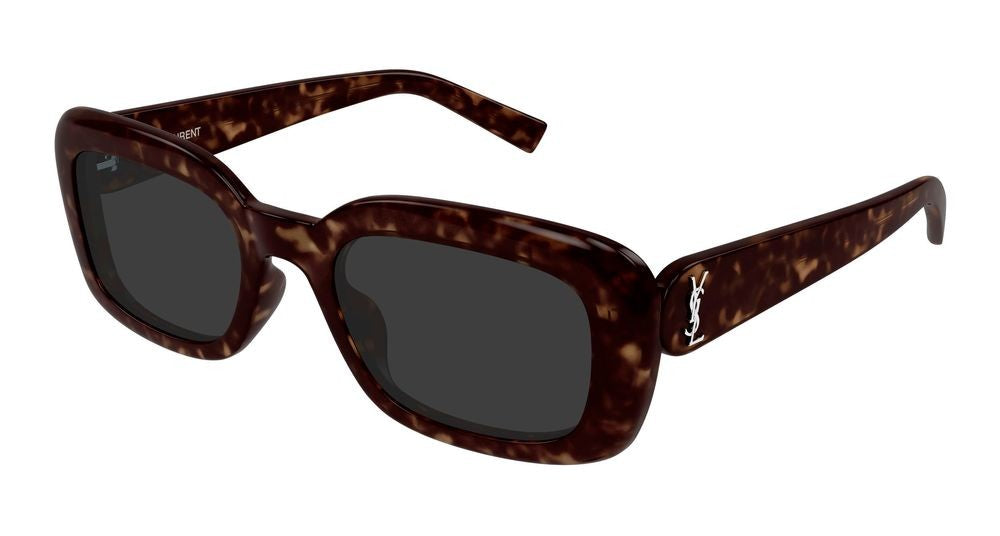Saint Laurent Havana Tortoiseshell Frame Square Acetate Sunglasses