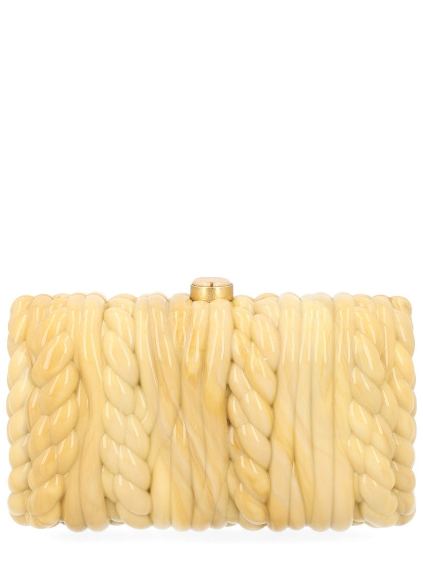 Cult Gaia Helene Twisted Rope Gold Clutch