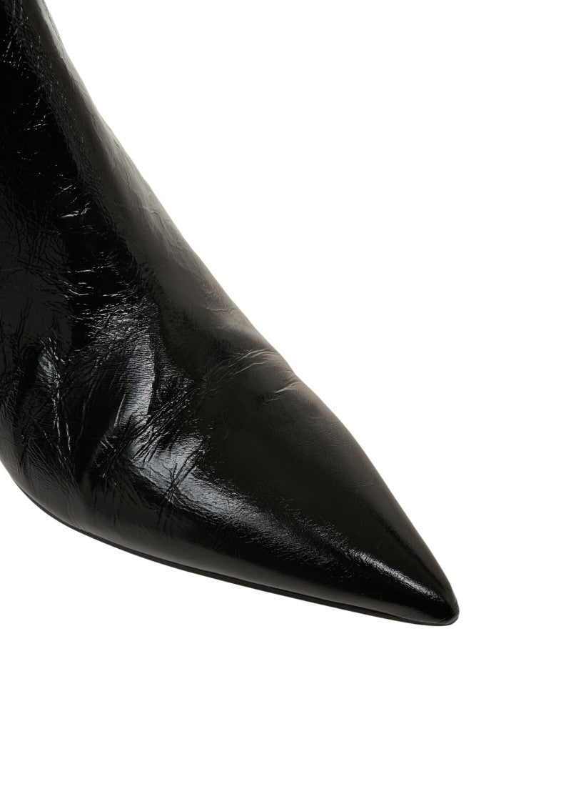 Billi Bi Pointed Toe Ankle Boots With Sculptural Block Heel