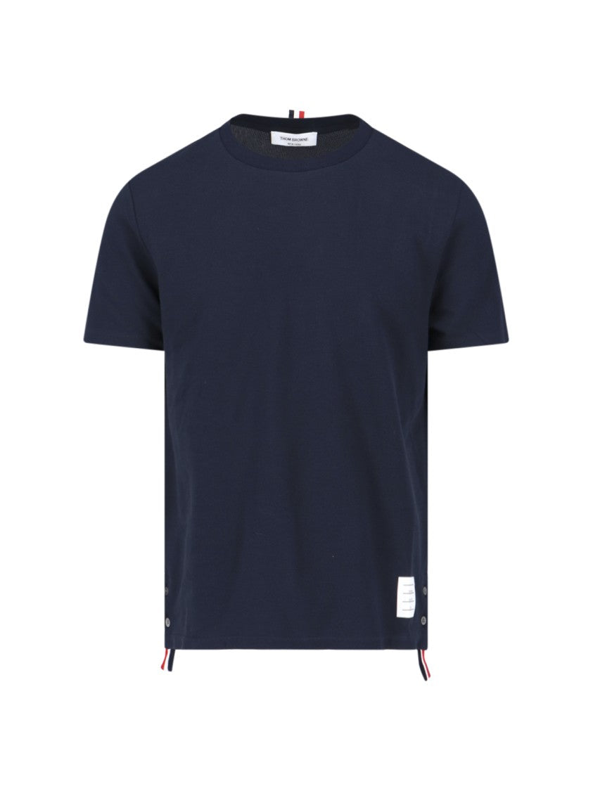 Thom Browne Crew Neck Cotton T-Shirt With Distinctive Logo
