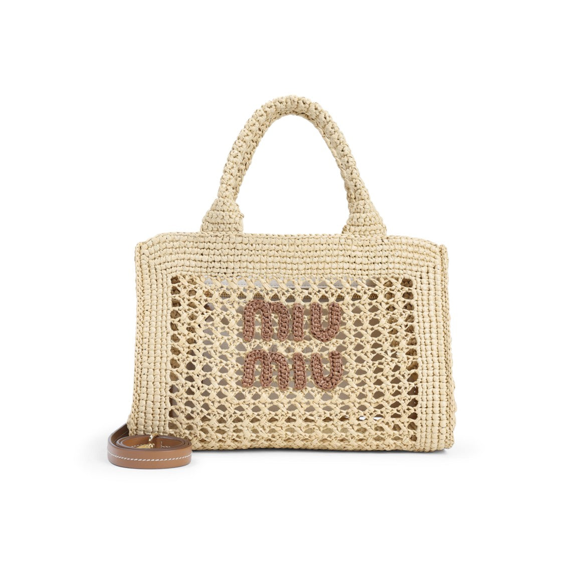 Miu Miu Natural Beige Raffia Bag