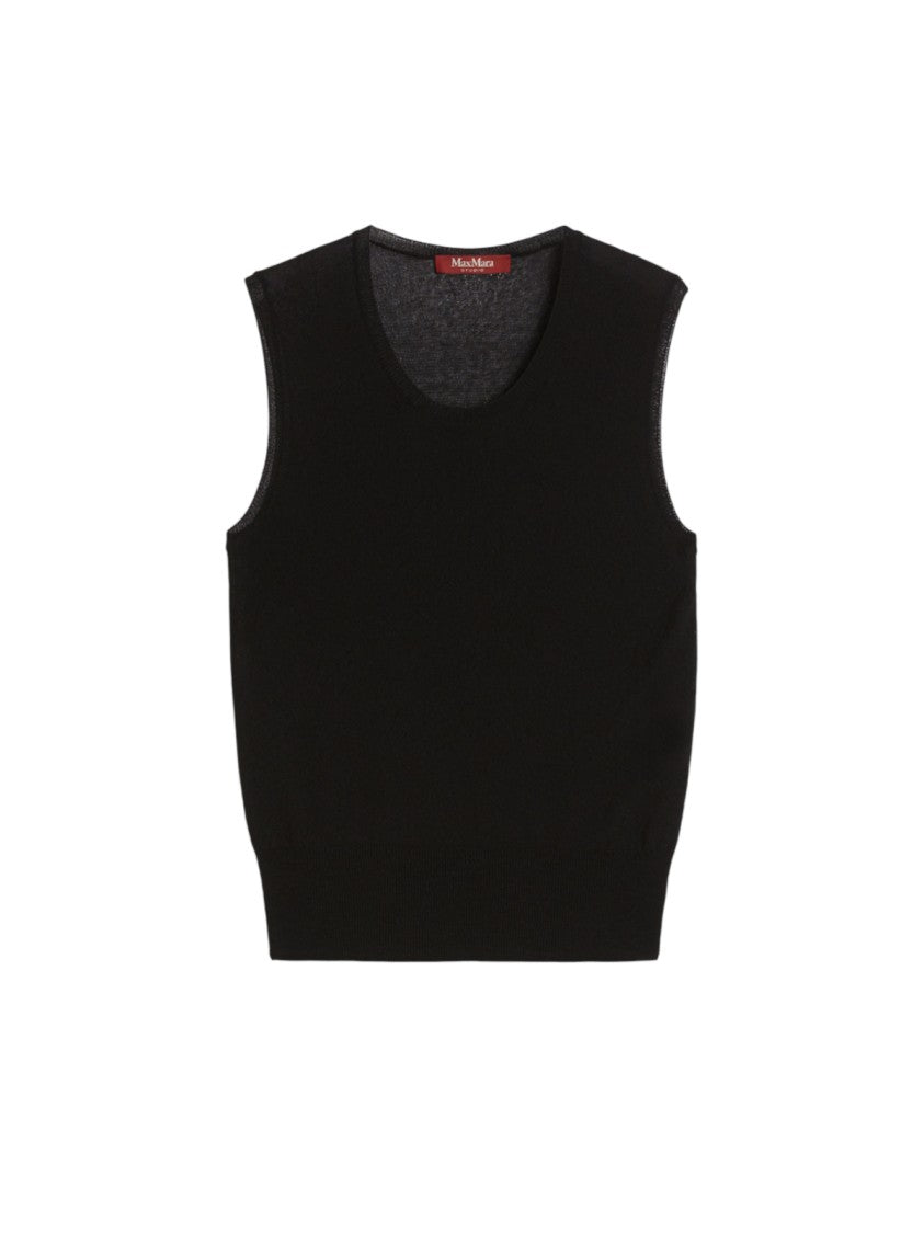 Max Mara Fitted Black Sleeveless Top