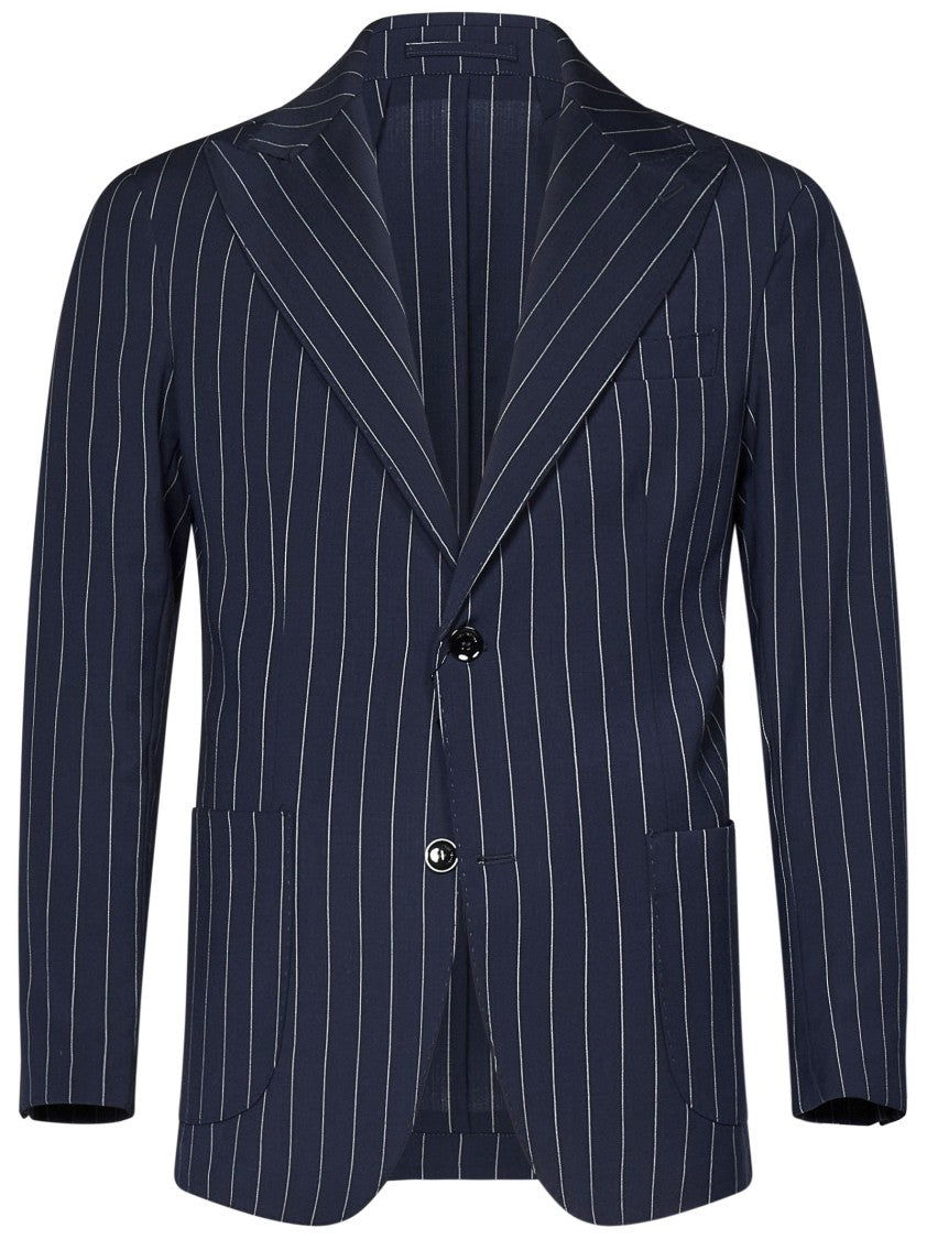 Michael Coal Navy Wool Blend Single-Breasted Blazer
