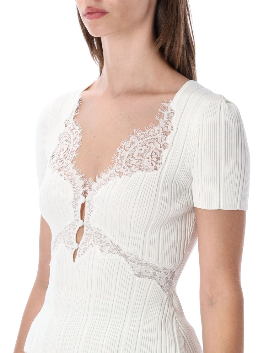 Self-Portrait Lace Knit Top