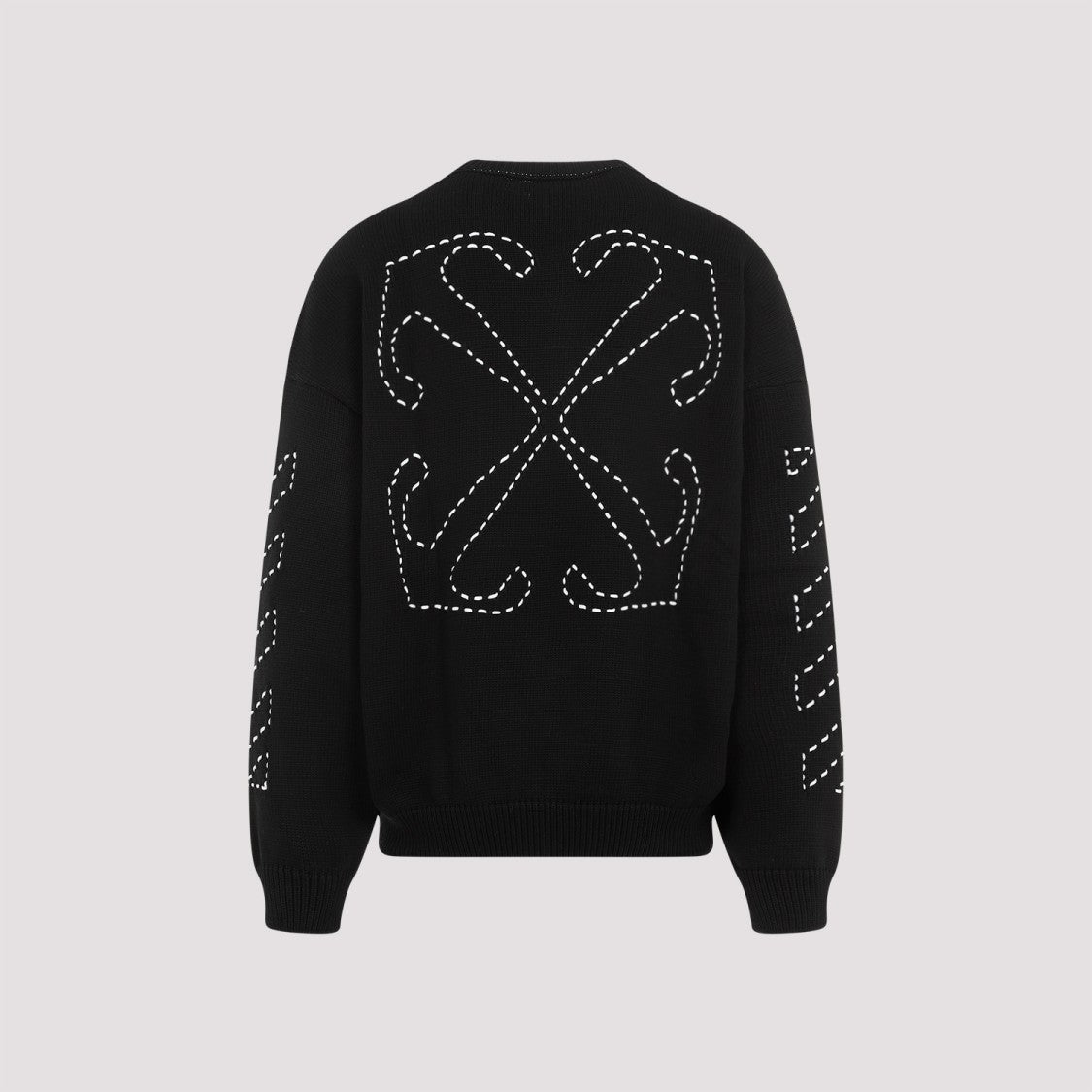 Off-White Stitch Arrow Diags Black Cotton Pullover